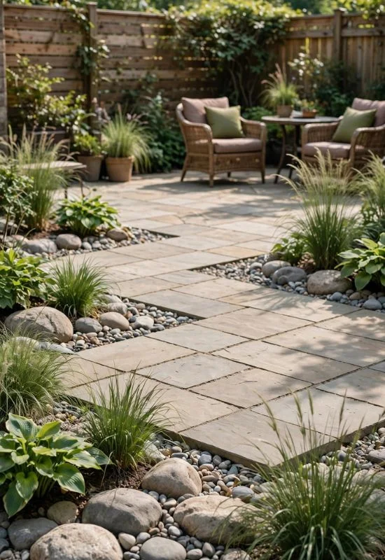 Build a River Rock Patio Border