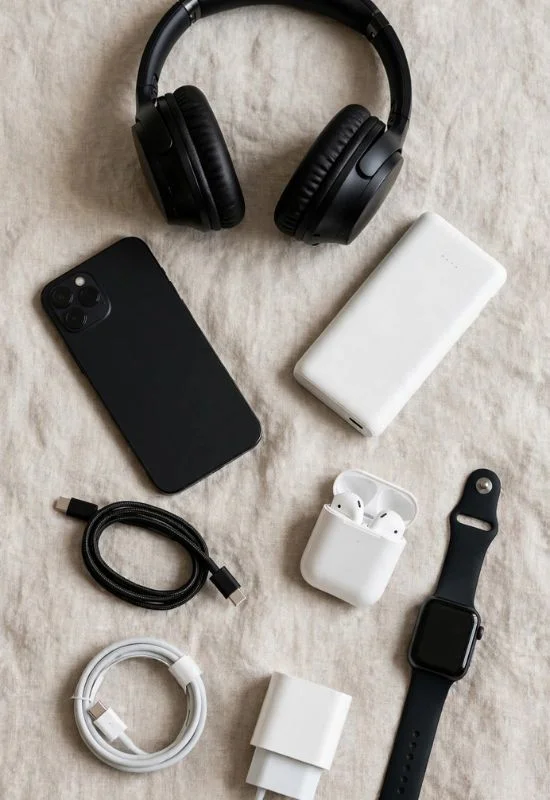 Phone, Charger, and Essential Electronics